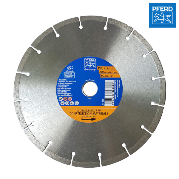 PFERD ใบเพชรตัดคอนกรีตฟันร่องขนาด9นิ้วหนา 2.3mmรูกลาง22.23mm