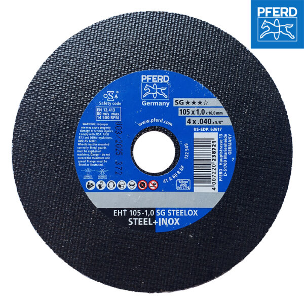 PFERD แผ่นตัดสแตนเลสและเหล็ก ขนาด 4 นิ้ว หนา 1.0 mm