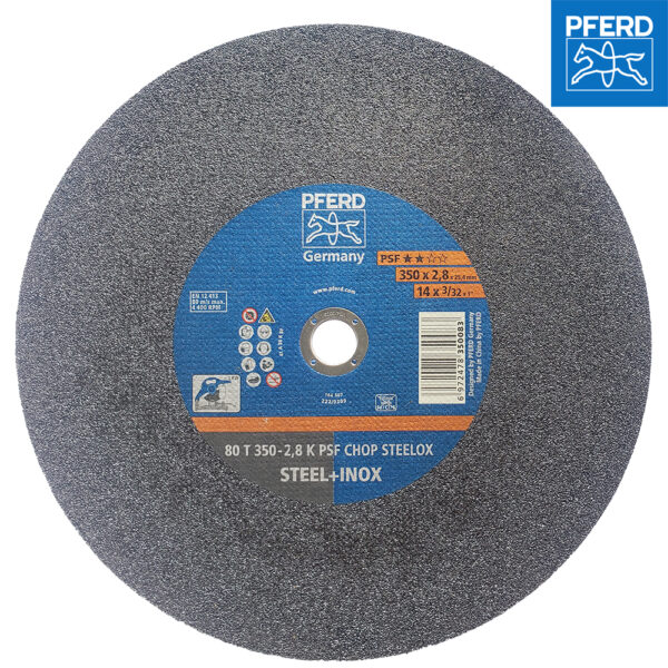 PFERD แผ่นตัดสแตนเลสและเหล็กขนาด 14 นิ้ว 2.8mm รูกลาง 25.4mm