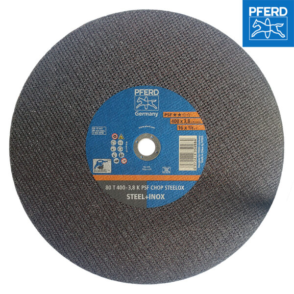PFERD แผ่นตัดสแตนเลสและเหล็ก ขนาด 16 นิ้ว บาง 3.8 มิล  รูกลาง 25.4mm