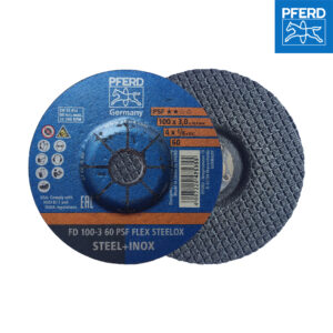 PFERD ใบเจียรเหล็กและสแตนเลสแบบอ่อนตัว A60 ขนาด 4 นิ้ว หนา 3 มิล